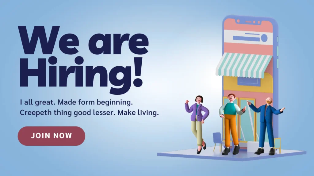 Text job advertisement with the call to action "Join Now"